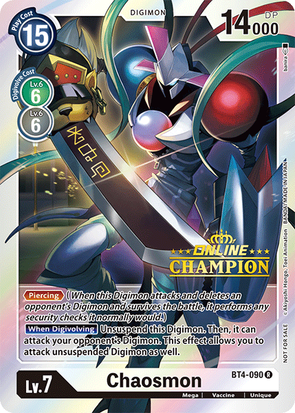 Chaosmon [BT4-090] (Online Champion) [Great Legend Promos] on Sale