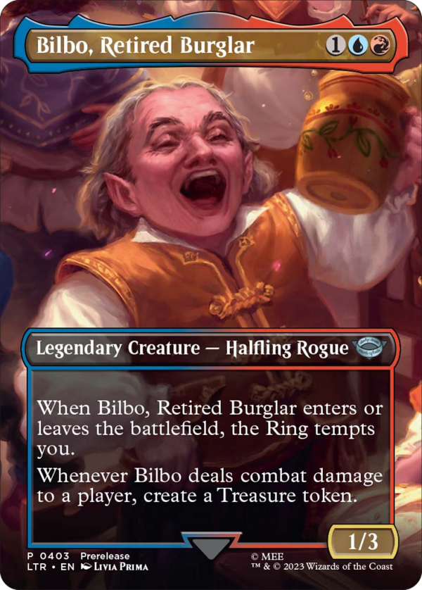 Bilbo, Retired Burglar (Borderless Alternate Art) [The Lord of the Rings: Tales of Middle-Earth] Sale