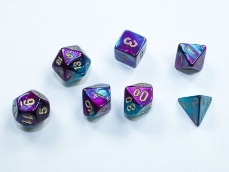 Chessex Gemini Mini Purple-Teal Gold 7-Die Set Discount