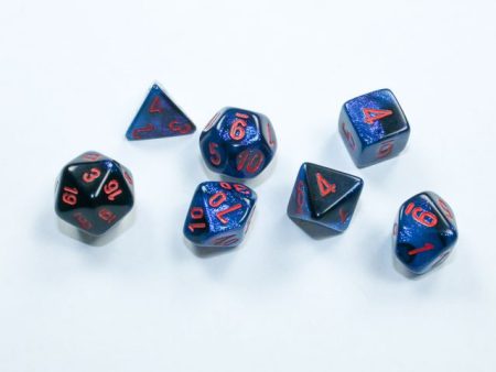 Chessex Gemini Mini Black-Starlight Red 7-Die Set Cheap