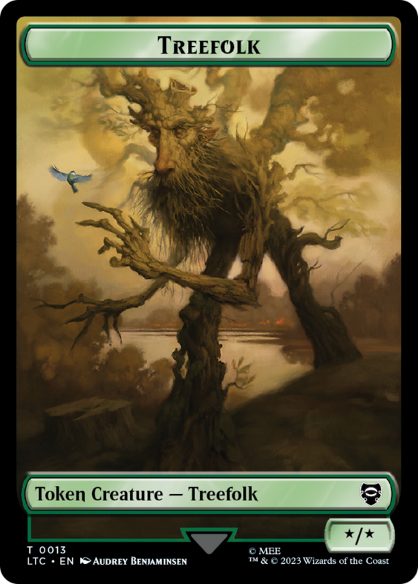 Beast    Treefolk Double Sided Token [The Lord of the Rings: Tales of Middle-Earth Commander Tokens] Hot on Sale