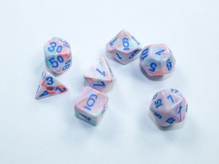 Chessex Festive Mini Pop Art Blue 7-Die Set For Cheap