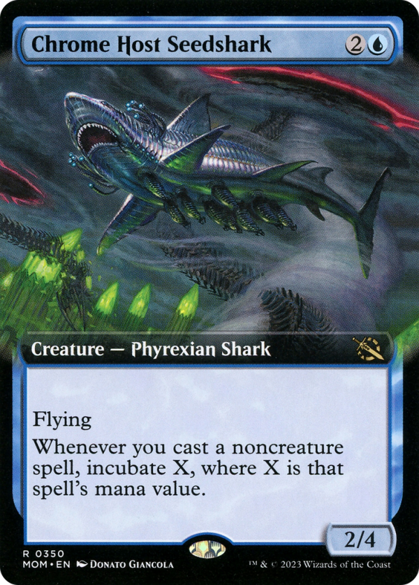 Chrome Host Seedshark (Extended Art) [March of the Machine] Hot on Sale