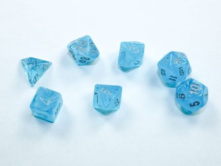 Chessex Luminary Mini Sky Silver 7-Die Set For Sale