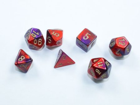 Chessex Gemini Mini Purple-Red Gold 7-Die Set Online now