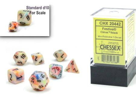 Chessex Festive Mini Circus Black 7-Die Set Fashion