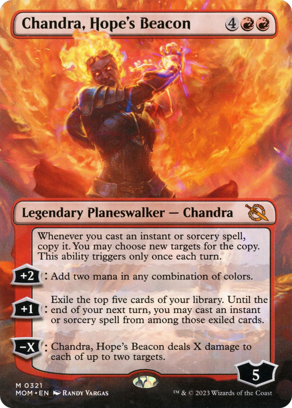 Chandra, Hope s Beacon (Borderless Alternate Art) [March of the Machine] Online now