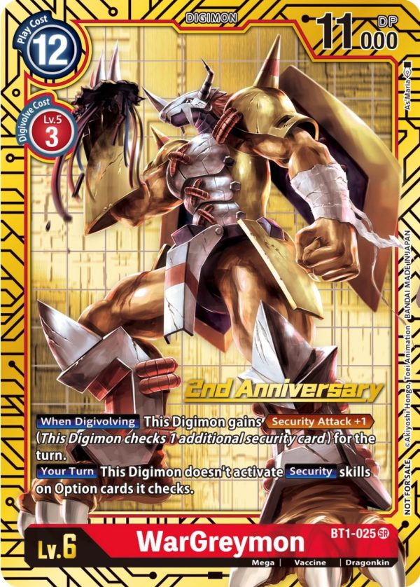 WarGreymon [BT1-025] (2nd Anniversary Card Set) [Release Special Booster Promos] Online Hot Sale