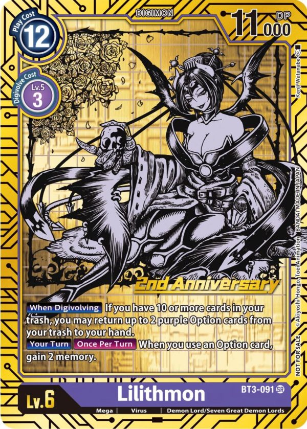 Lilithmon [BT3-091] (2nd Anniversary Card Set) [Release Special Booster Promos] Online