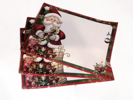 Canvas Printed tablemats (Set of 6).. Santa design For Sale