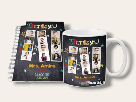 Teacher mug and notebook set (Student pictures) Discount