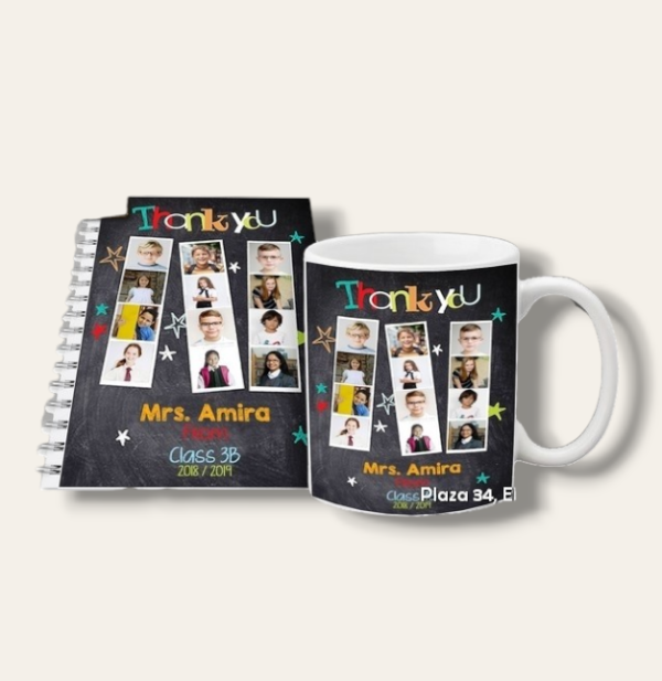 Teacher mug and notebook set (Student pictures) Discount