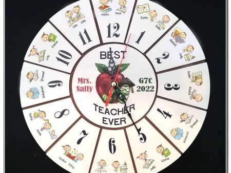 Wooden printed Class clock Online Sale