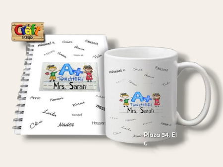 Teacher mug and notebook set (A+ teacher) Sale