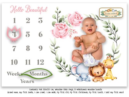 Baby milestone pictures mat set (Flowers) Sale