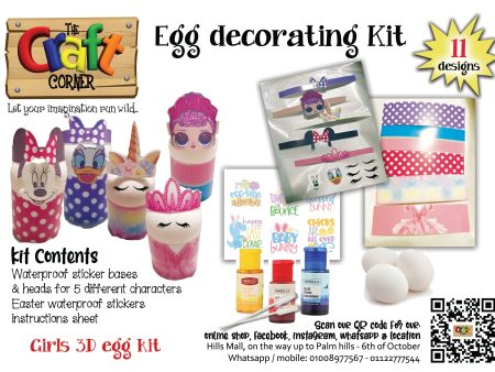 Egg colouring kit 9 (3D girls characters kit) on Sale