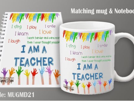 Teacher mug and notebook set (I am a teacher) Hot on Sale