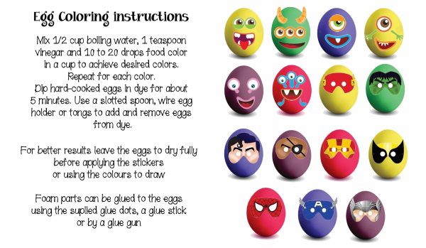 Egg colouring kit 1 (Monsters & avengers kit) For Discount