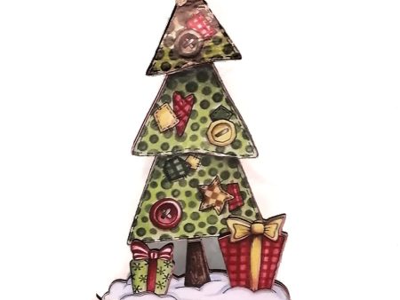 Wooden printed 2D christmas tree Fashion