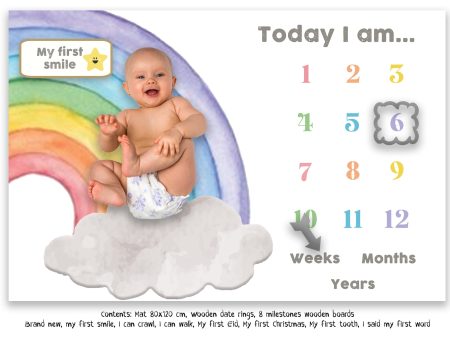 Baby milestone pictures mat set (Rainbow) Supply