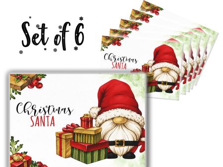 Canvas Printed tablemats (Set of 6).. Christmas Santa design Online Sale