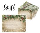 Canvas Printed tablemats (Set of 6).. Beige Xmas design Online now